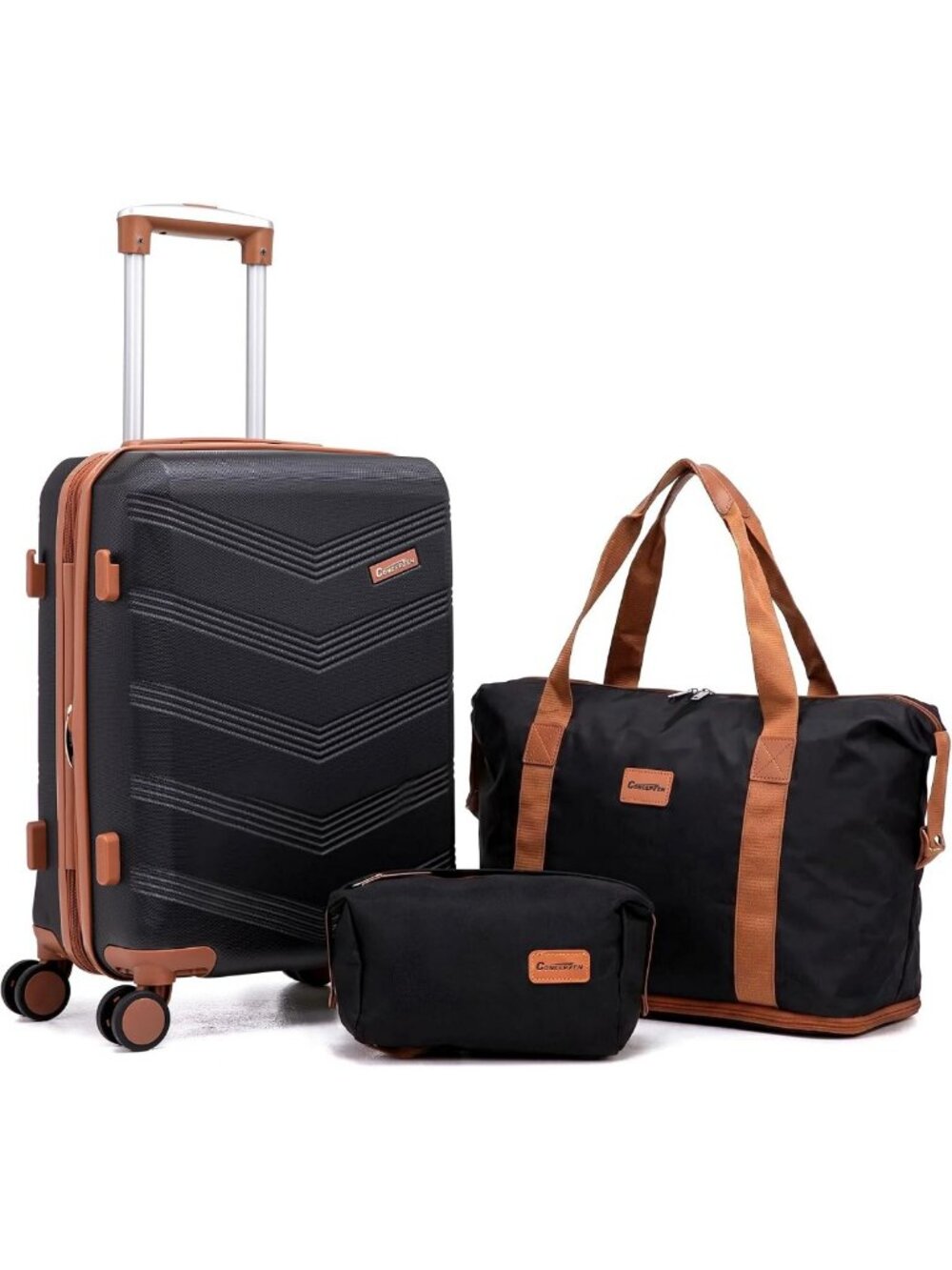 Expandable 3-Piece Carry-On Luggage Set with Spinner Wheels - Travel Essentials